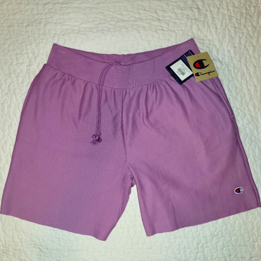CHAMPION MEN 7 REVERSE WEAVE CUT OFF SHORTS LAVENDAR NEW 80453-550742-AHEI